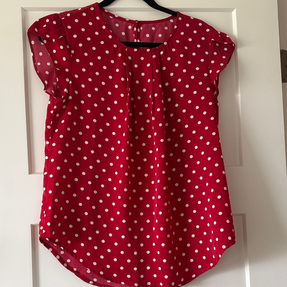 Polka Dot Red Women's Top